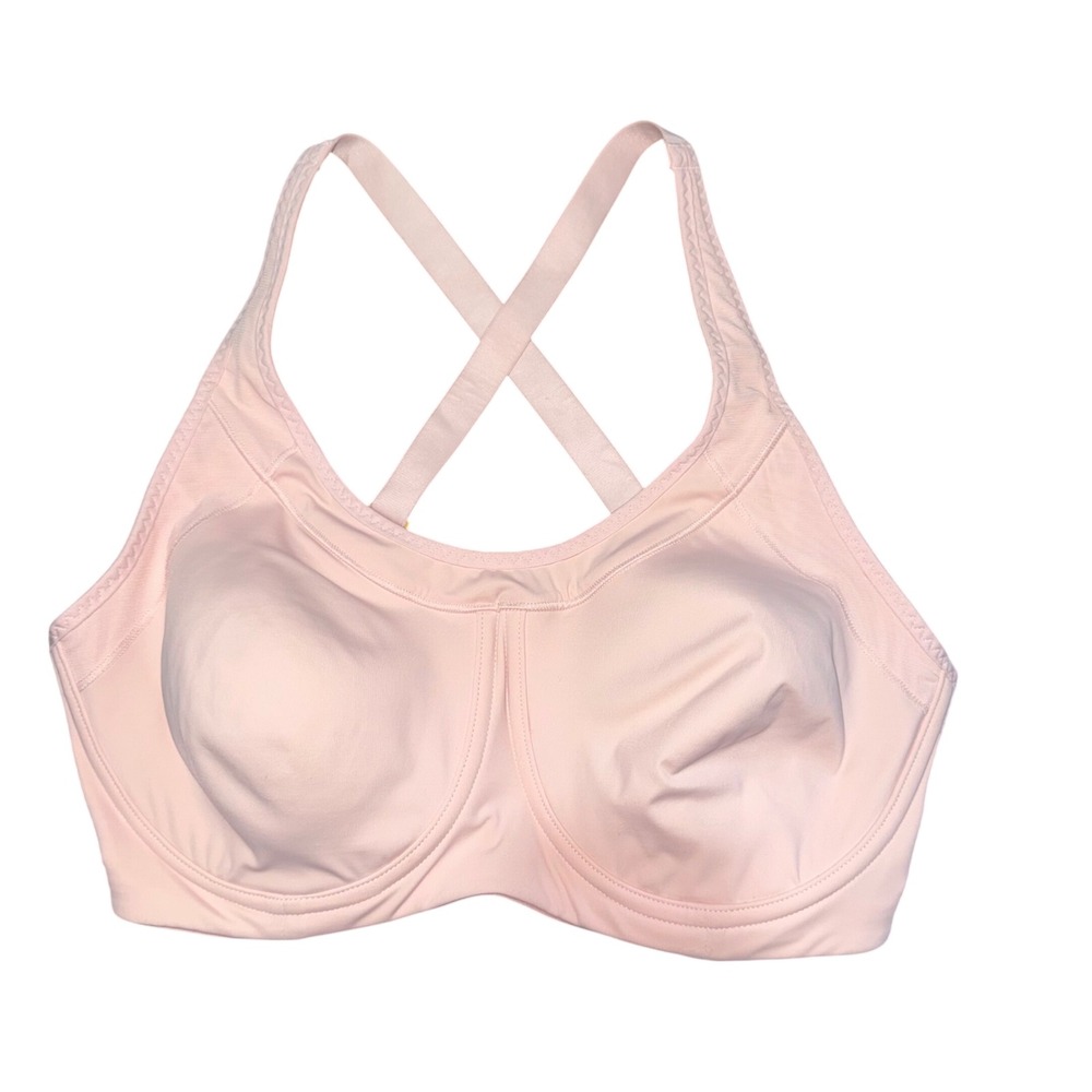 Athleta 34DD Blush Pink Underwire Crossback Sports Bra High Support - Picture 3 of 5